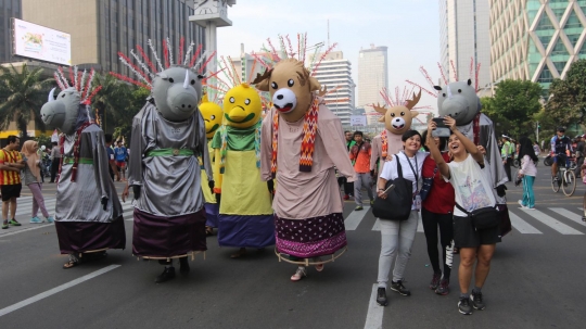 Kemeriahan Parade Asian Games 2018 di CFD