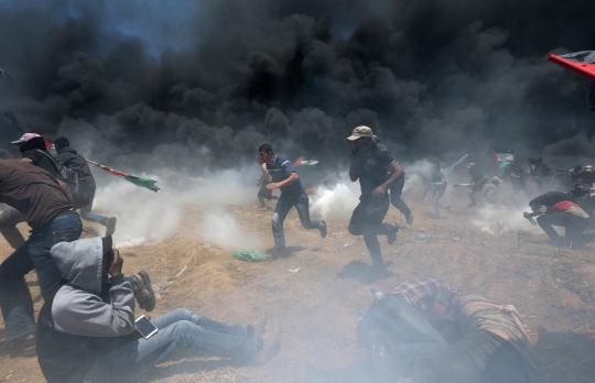 Protes pemindahan Dubes AS di Yerusalem, demonstran Palestina terus digempur ledakan