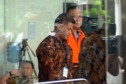 Dudy Jocom usai menjalani pemeriksaan di Gedung KPK