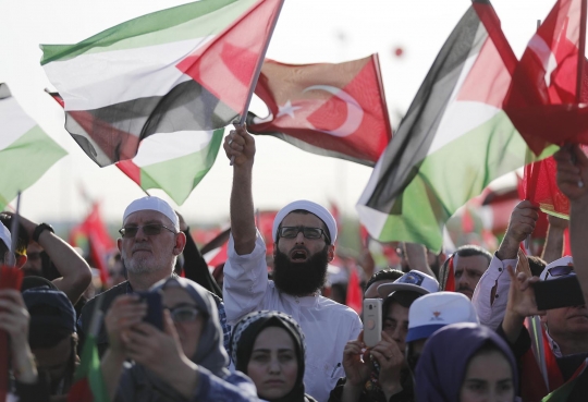 Wapres JK hadiri protes ribuan warga Turki atas pembantaian warga Palestina