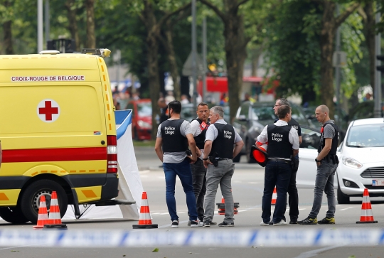 Penembakan terjadi di pusat kota Liege, dua polisi tewas