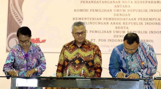 KPU teken kerja sama dengan Kementerian PPPA dan PT Pos Indonesia