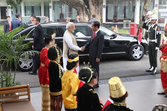 Jokowi sambut hangat kunjungan PM India di Istana Merdeka