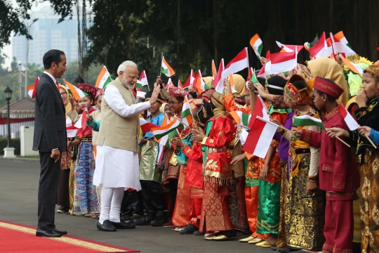 Jokowi sambut hangat kunjungan PM India di Istana Merdeka