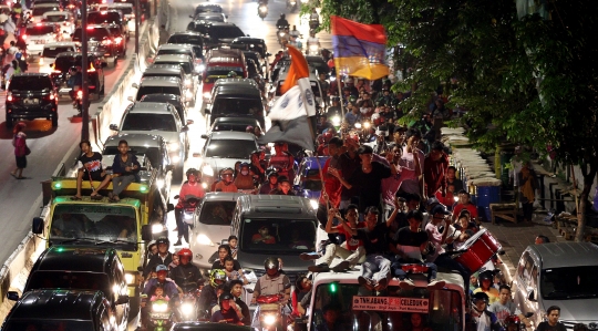 Pawai malam takbiran di Tanah Abang