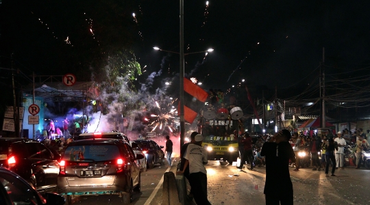 Pawai malam takbiran di Tanah Abang