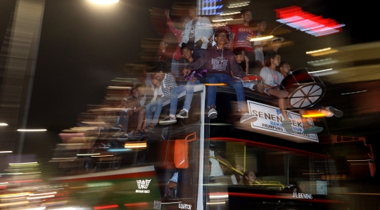 Pawai malam takbiran di Tanah Abang