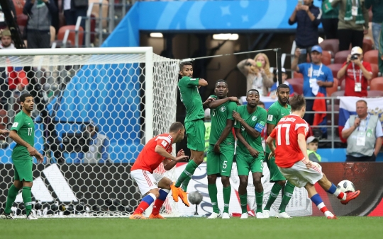 Aksi pemain Rusia bantai Arab Saudi 5-0