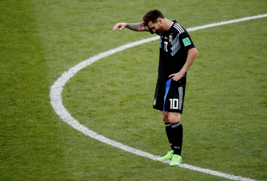 Ekspresi Messi saat gagal jadi eksekutor penalti Argentina