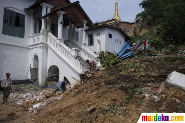 Foto : Banjir dan tanah longsor landa Myanmar usai hujan deras 