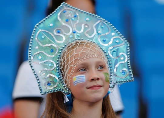 Pesona suporter cantik Uruguay di Piala Dunia 2018