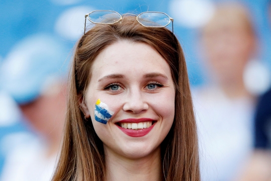 Pesona suporter cantik Uruguay di Piala Dunia 2018
