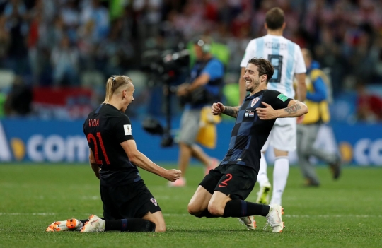 Kegembiraan Kroasia usai permalukan Argentina 3-0
