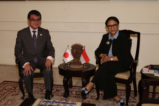 Adakan pertemuan bilateral, Menlu Retno sambut kunjungan Menlu Jepang