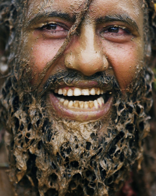 Mandi lumpur jadi cara warga Nepal rayakan Hari Padi Nasional