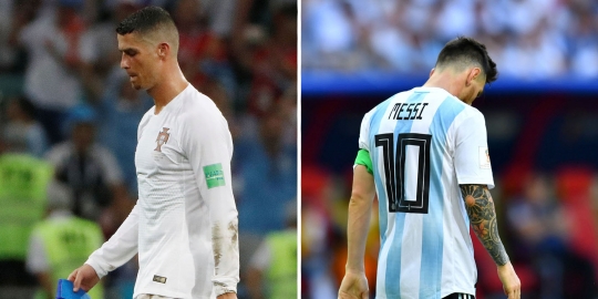 Ekspresi Ronaldo dan Messi saat tersingkir dari Piala Dunia 2018