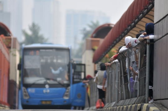 Minimnya fasilitas halte Transjakarta di Terminal Blok M ancam keselamatan penumpang