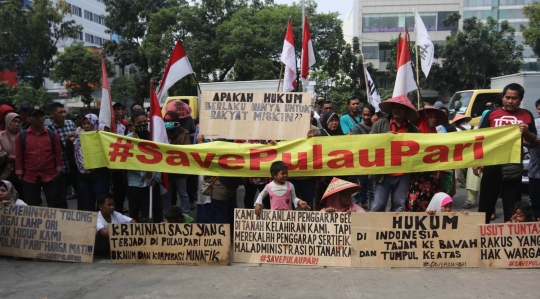 Warga Pulau Pari kembali bondong-bondong demo PN Jakarta Utara