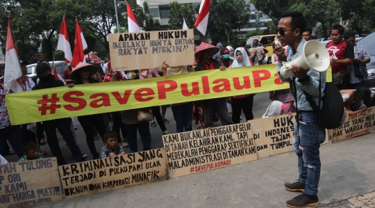 Warga Pulau Pari kembali bondong-bondong demo PN Jakarta Utara