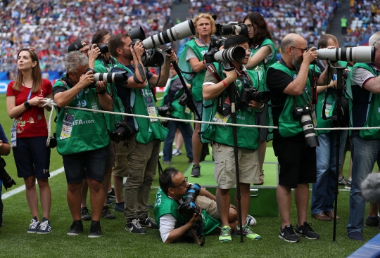 Perjuangan pewarta foto berburu momen terbaik Piala Dunia 2018