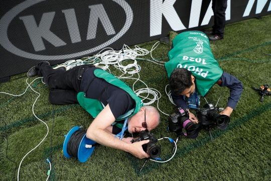 Perjuangan pewarta foto berburu momen terbaik Piala Dunia 2018