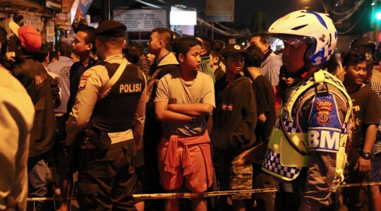 Suasana pasca baku tembak di Jalan Kaliurang Yogyakarta