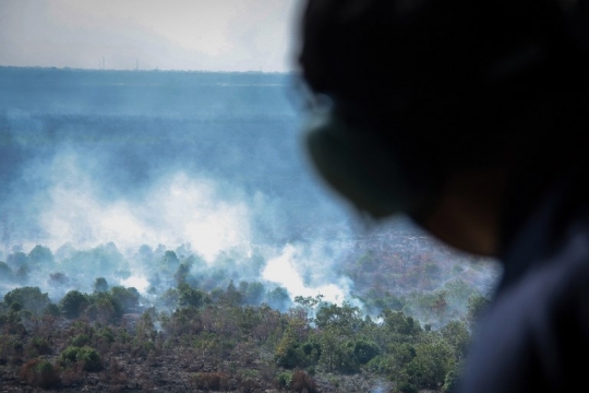 Melihat lebih dekat helikopter BNPB padamkan kebakaran hutan di Sumsel