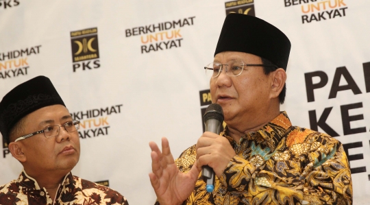 Prabowo dan Sohibul Iman gelar jumpa pers usai pertemuan