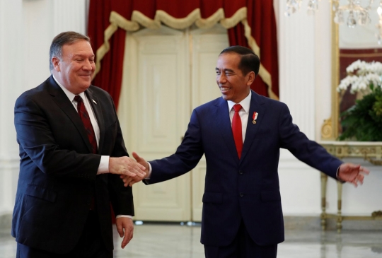 Pertemuan Presiden Jokowi dengan Menlu AS di Istana Merdeka