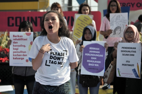 Aksi menuntut keadilan untuk WA korban pemerkosaan