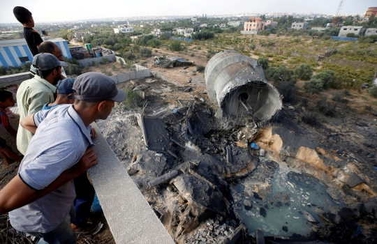 Reruntuhan Jalur Gaza usai dibombardir militer Israel