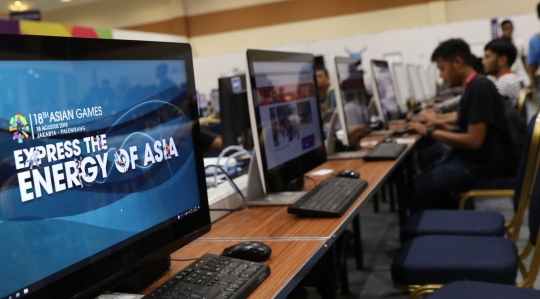Mengintip pusat pemberitaan Asian Games 2018 ke berbagai negara di Senayan
