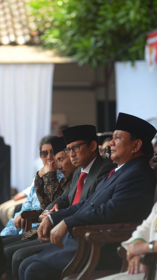 Prabowo dan Sandiaga hadiri upacara HUT ke-73 RI di Universitas Bung Karno