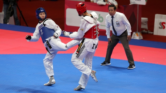 Ibrahim Zarman takluk dari taekwondoin Korea Selatan