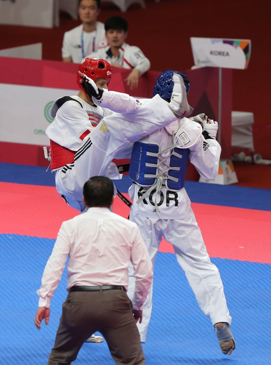 Ibrahim Zarman takluk dari taekwondoin Korea Selatan