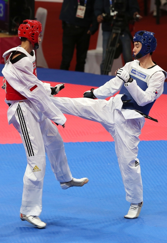 Ibrahim Zarman takluk dari taekwondoin Korea Selatan