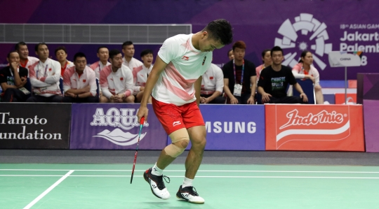 Aksi mati-matian tim bulutangkis putra Indonesia saat hadapi China