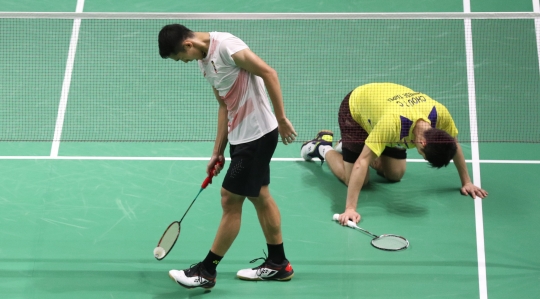 Aksi buka baju Jonatan Christie saat raih medali emas Asian Games