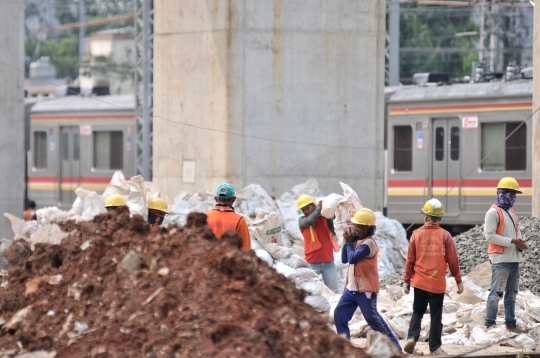 Progres proyek Double Double Track Manggarai-Jatinegara