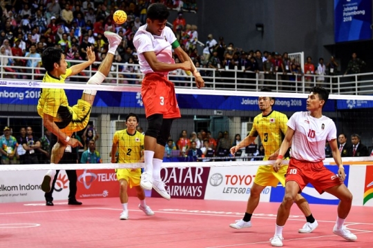 Aksi heroik tim sepak takraw putra Indonesia raih emas