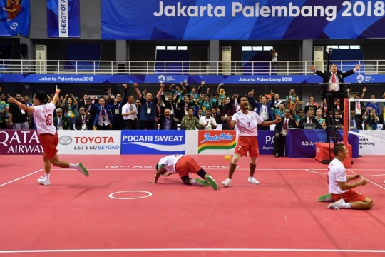 Aksi heroik tim sepak takraw putra Indonesia raih emas