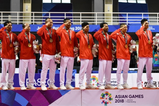 Aksi heroik tim sepak takraw putra Indonesia raih emas
