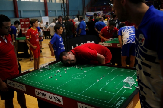 Uniknya pertandingan Piala Dunia Sepak Bola Meja di Gibraltar