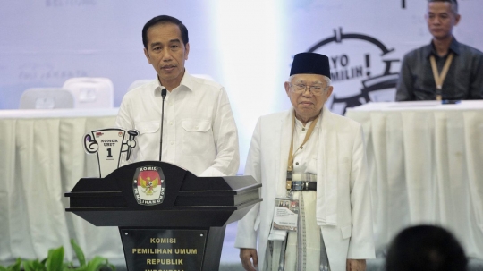 Gaya para paslon presiden dan wakil presiden saat pidato singkat