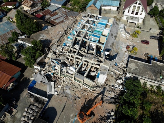 Pandangan udara Palu usai dihantam gempa dan tsunami