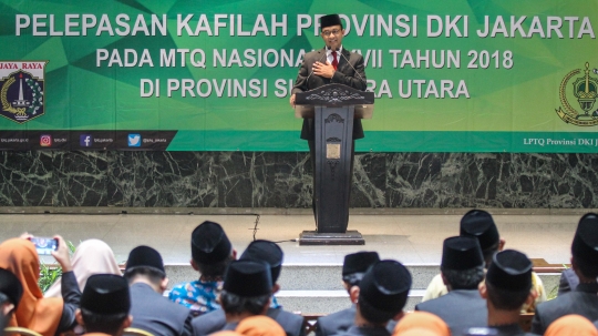 Anies Baswedan lepas Kafilah DKI Jakarta ke MTQ Nasional
