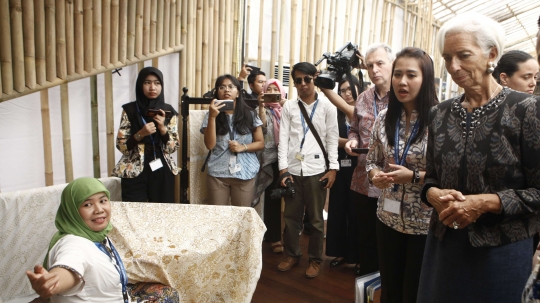 Wajah kagum Bos IMF saat kunjungi Indonesia Pavilion