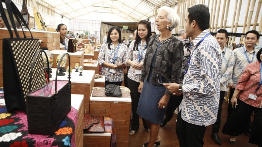 Wajah kagum Bos IMF saat kunjungi Indonesia Pavilion