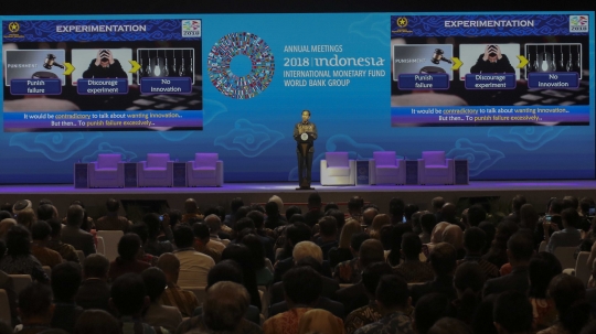 Presiden Jokowi berpidato dalam Bali Fintech Agenda