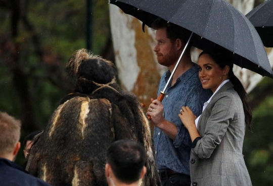 Didampingi istri, Pangeran Harry hujan-hujanan hadiri acara piknik di Australia